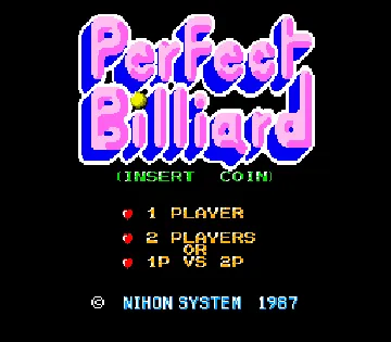 Perfect Billiard (Sega) screen shot title